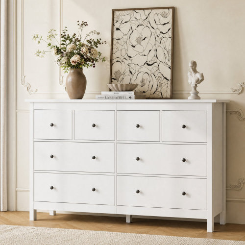 Ebern Designs Aaditri 50.4" W 8 - Drawer Double Dresser & Reviews | Wayfair