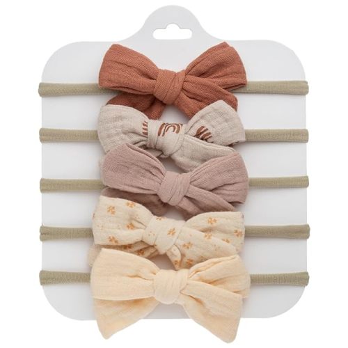 KIDOCHEESE Baby Bows and Headbands Nylon Hair Bows Stretchy Baby Hairbands Hair Accessories for Newborn Babies Infant Toddlers Kids