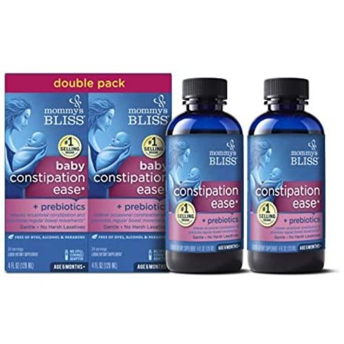 Mommy's Bliss Baby Constipation Ease with Prebiotics, Promotes Regular Bowel Movements, Gentle, No Harsh Laxatives, Age 6 Months+, 4 Fl Oz (Pack of 2), 8.0 Fl Oz