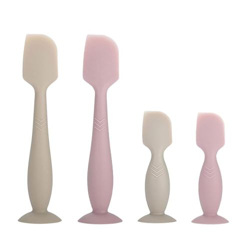 Baby Diaper Cream Spatula Applicator, 4 Pack Butt Spatula Diaper Rash Cream Applicator for Butt Paste Diaper Cream, Newborn Baby Essentials, 2 Large and 2 Mini Sizes (pink, khaki)