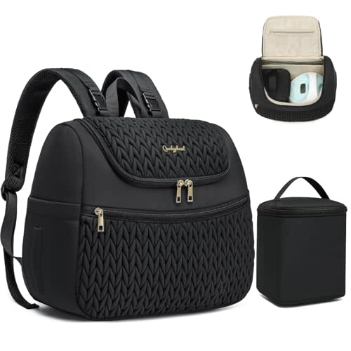 Qualyphant Breast Pump Bag for Spectra S1/S2 & Medela – Insulated Cooler Bag, 13" Laptop Sleeve, Diaper Bags Backpack – Lightweight, Water-resistant & Stylish for Work, Travel, Black