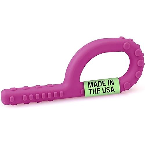 ARK Textured Grabber Sensory Chew, Sensory Toys for Kids and Adults, Chewy Fidget for Autism, ADHD, SPD, Anxiety, Medical-Grade Oral Motor Therapy Tools, Standard, Softest, Magenta