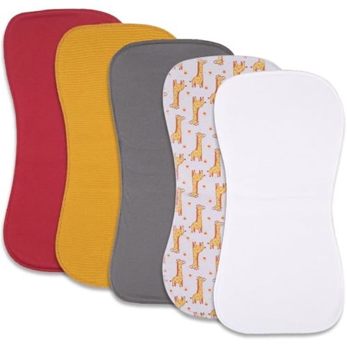 Baby Burp Cloths, Soft Absorbent Towel, Unisex, Easy to Use, 5 Pack (Multi-cjl)