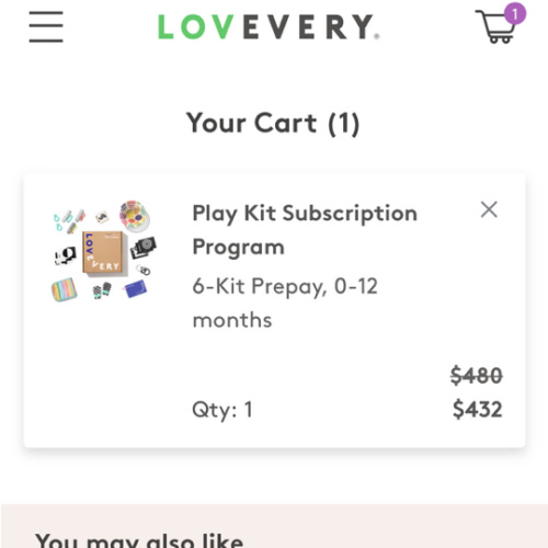 Lovevery | Learning Through Play for Your Child's Developing Brain.             Subscription includes 7 play kits. Play Kits start at each developmental window, and will be sent out every 2-3 months. 
The Play Guides/Kits provide essential developmental g