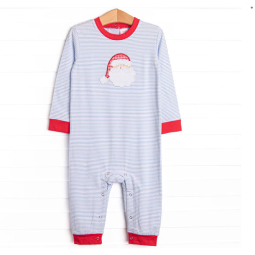 Checking It Twice Applique Romper, Blue – Stitchy Fish