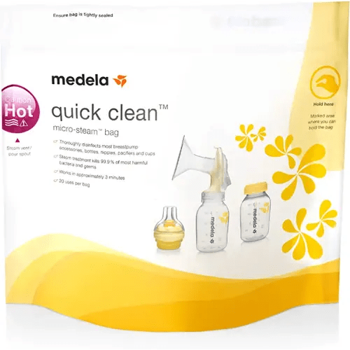 Medela Quick Clean Micro-Steam Bags for Bottles and Breast Pump Parts, 5 Count,