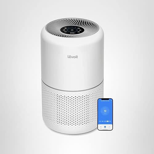 LEVOIT Air Purifiers for Home Bedroom, HEPA Sleep Mode, AHAM VERIFIDE, Smart WiFi for Home Large Room, Quiet Cleaner for Pet Hair, Allergies, Dust, Smoke, Pollon, Alexa Control, Core300S-P, White