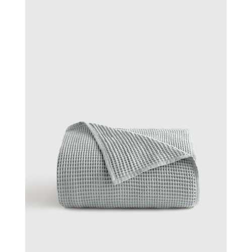 Organic Waffle Bed Blanket in Mist
