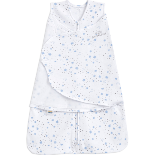 Cotton Swaddle Midnight Moons Blue S | HALO