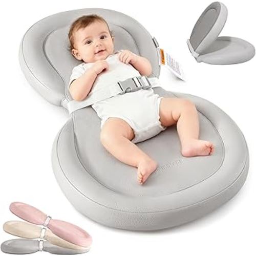 Baby Changing Pad with Waterproof & Wipe-Clean, Non-Slip Foldable PU Diaper Changing Pad, Adjustable Safety Belt, Changing Pad for Dresser, Changing Table,30"X19",Gray