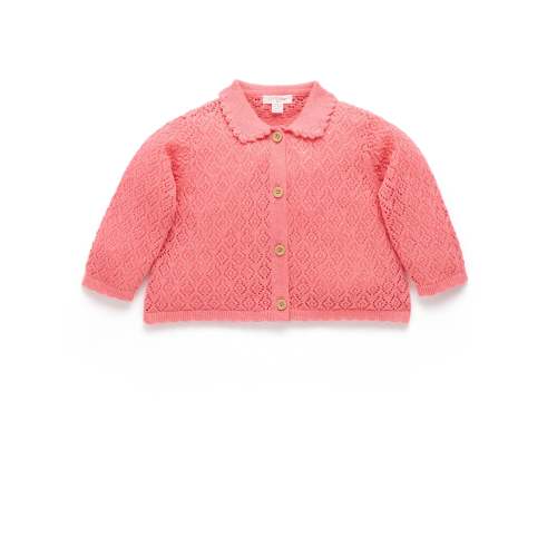 Eyelet Collar Cardigan