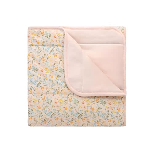 100% Cotton Baby Blankets for Girls, 41"x 27.5" Reversible Nursery Bed Blankets Floral, Soft and Breathable Toddler Blanket, Cozy Crib Comforter and Crib Blanket Nursery Gift Set Newborn Essentials