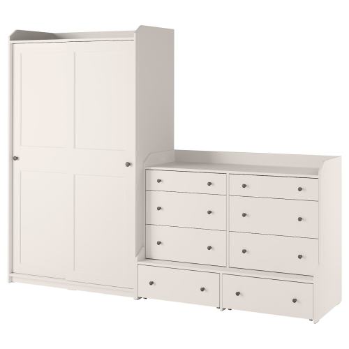 HAUGA Storage combination with drawers - white 100 3/4x21 5/8x78 3/8 "