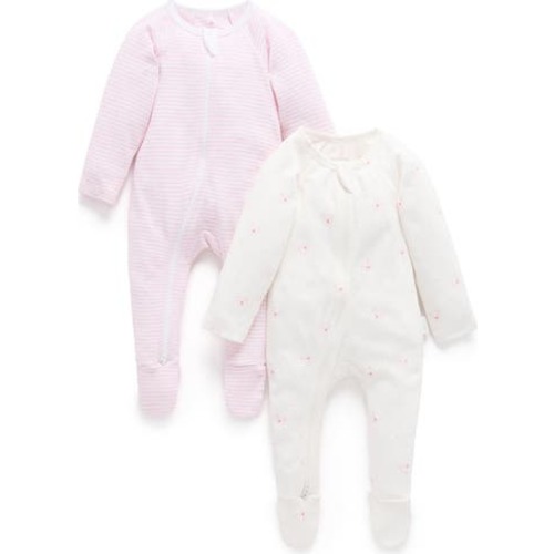 2 Pack Zip Footie, Newborn