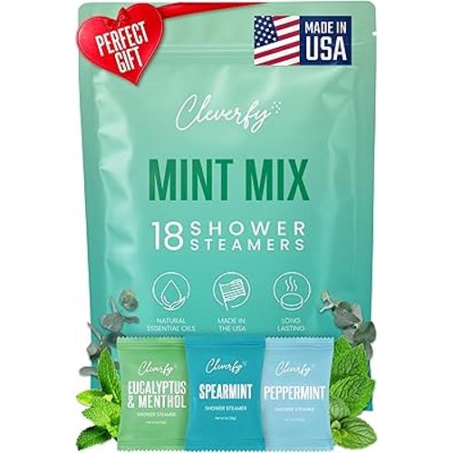 Cleverfy Eucalyptus for Shower Steamers Aromatherapy - Valentines Day Gifts for Her, Him, Women, Daughter, Mom, Girlfriend, Wife, Teen Girls - Valentines Gifts for Her, Him, Women and Men - 18 Tablets