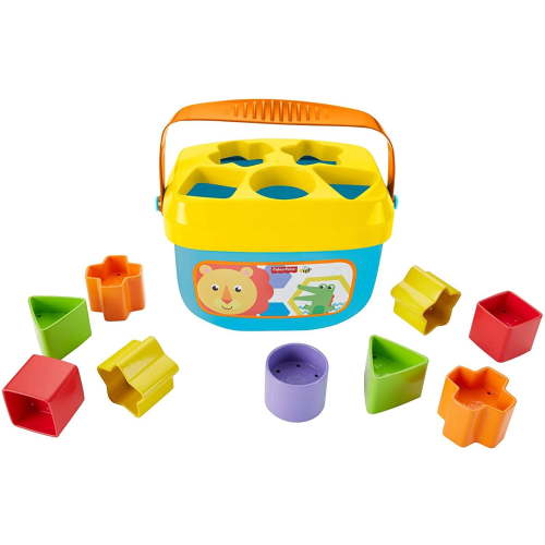 Fisher-Price Baby's First Blocks: 12-Piece Shape Sorter and Stacker Toy with Storage Bucket