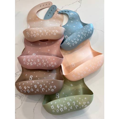 Gift idea , Baby bibs with Armenian alphabet.