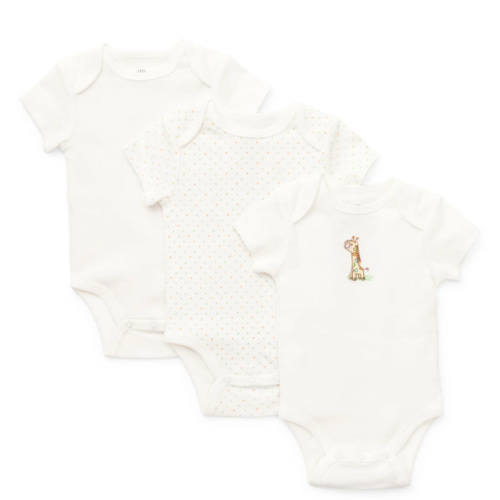 Giraffe 3-Pack Bodysuits 6 Month