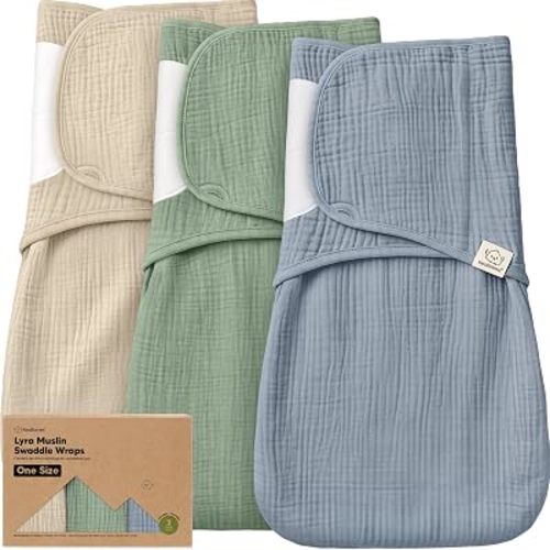 KeaBabies Muslin Baby Swaddles for Newborns, 3pk,100% Cotton (Slate, OS)