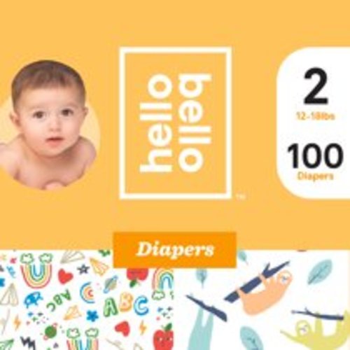 Hello Bello Diapers Club Box - Sleepy Sloths & Doodles - Size 2 (100ct)
