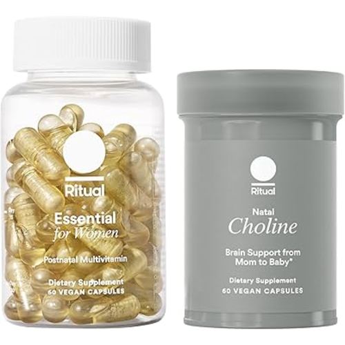 Ritual Postnatal Mom-to-Baby Set, Postpartum Multivitamin and Natal Choline Supplements, Supports Lactation, Immune Function, and Baby's Cognitive Function