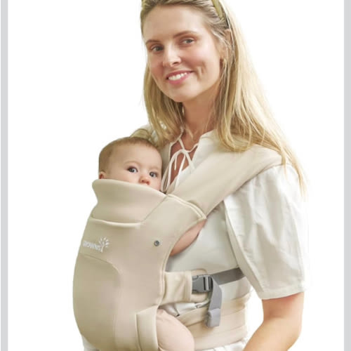 GROWNSY Baby Carrier Newborn to Toddler, Cozy Baby Wraps Carrier, Ergonomic Baby Carrier with Head Support, Cream