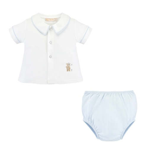 Golf Bear Embroidered Diaper Set