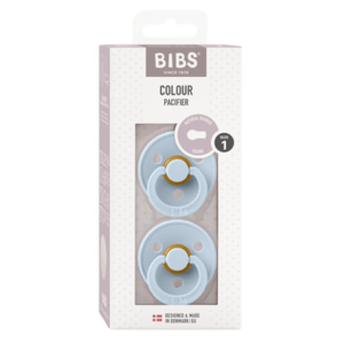 Bibs Colour Pacifier Baby Blue Size 1 2 Pack