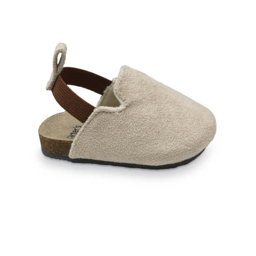 Carter's Child of Mine Infant Unisex Suede Slip-On Clogs, Color Tan, Sizes (0-3) - (3-6) Months