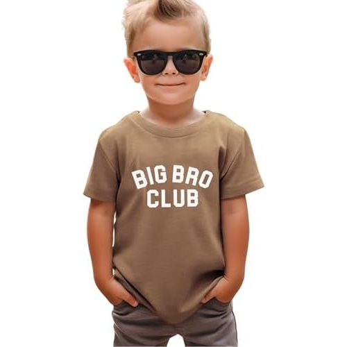 Big Brother Toddler Shirt Baby Boys Big Bro Club Letter Tee Kids Boy Promoted to Big Brother Announcement Summer Top