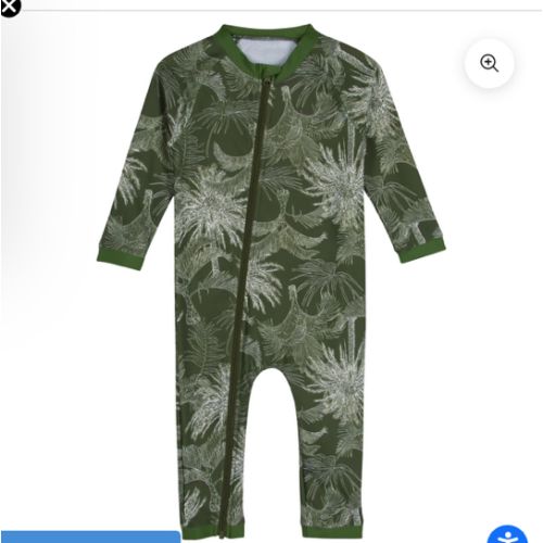 Sunsuit - Long Sleeve Romper Swimsuit | "Hawaiian Rainforest"