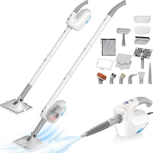 10-in-1 Steam Mop, Detachable Handheld Steam Cleaner, Multi & Up Steamer for Cleaning with 350ml Tank,10s Heat-Up, 23Ft Cord, 248°F 1200W Powerful Floor Steam Mop for Hardwood Floors, Grout, Carpet