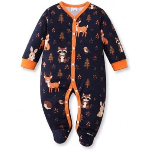 Baby Boy Clothes Baby Boy Outfits Footed Romper Snap Animal Print Preemie Newborn 0 3 6 12 Months