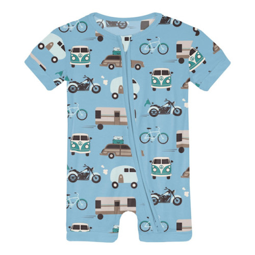 KicKee Print Shorty Sleeper with Zipper
