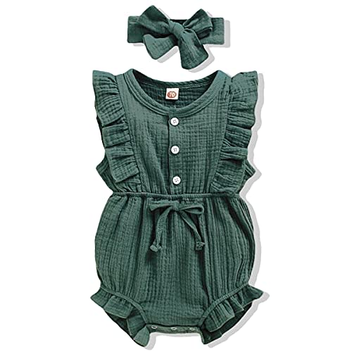 Renotemy Newborn Infant Baby Girl Clothes Rompers Summer Jumpsuits Short Sleeve Romper Infant Baby Clothes Girl