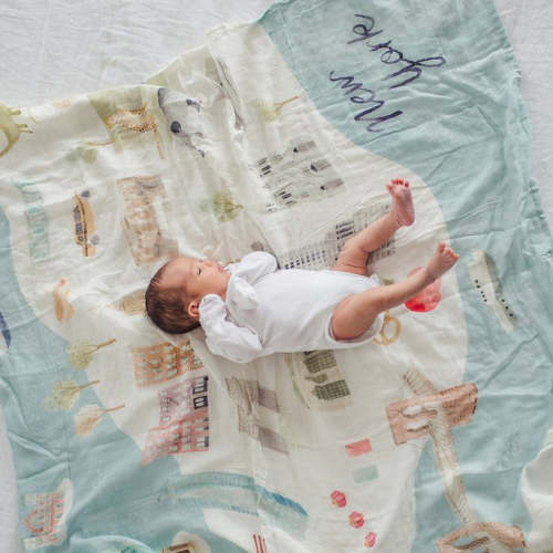 New York City Muslin Swaddle Blanket