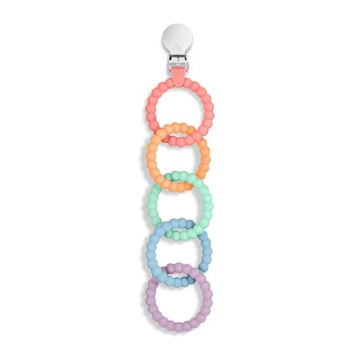 Ryan & Rose Cutie Clinks Attachable Teether Chew Toy for Babies (Mosaic)