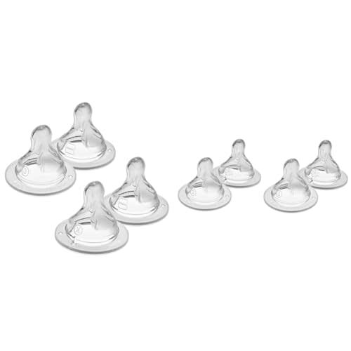 MAM Bottle Nipples - Extra Fast Flow Level 4, Plus Fast Flow Level 3 Nipples, 4 Pack