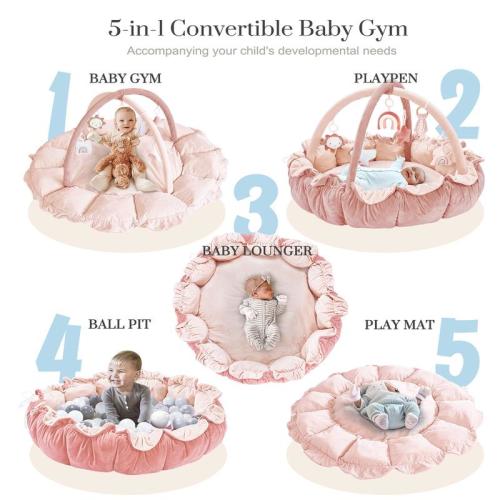 5-in-1 Thick & Plush Baby Play Gym, Tummy Time Play Mat with 6 Toys, Cat Bed, Dog Bed, Cloudico, Convertible Stage-Based Developmental from Baby to Toddler, 19.29 x 45.28 x 45.28 Inches Tummy Time Comfortable Nursery Development Easy Assembly Mat - TikTok