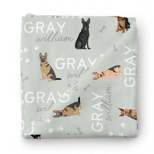 Personalized Baby Name Swaddle Blanket | German Shepherd