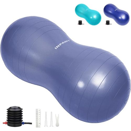 INPANY Peanut Ball - Exercise Ball for Labor Birthing, Anti-Burst Physical Therapy for Kids, Core Strength, Flexible Seating, Home & Gym Fintness, Sensory Chair Wiggle Seat for Girls and Boys