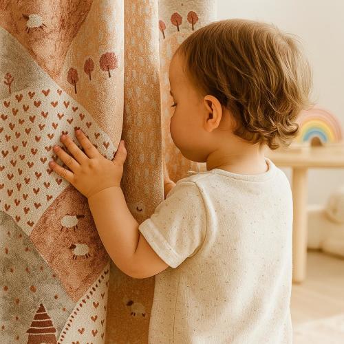 Velvet Blackout Curtains for Kids - Pastel Hills, Custom Sizes