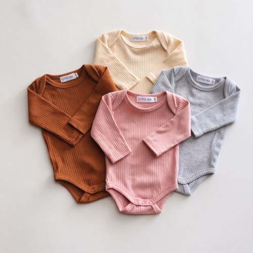 Organic Cotton Baby Bodysuit Bundle - 4 Long Sleeve | Little Alii