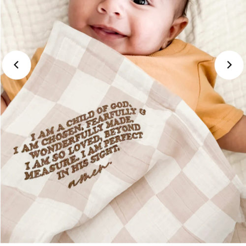I am a Child of God Checker Waffle Blanket – OUR HOUSE ABOVE