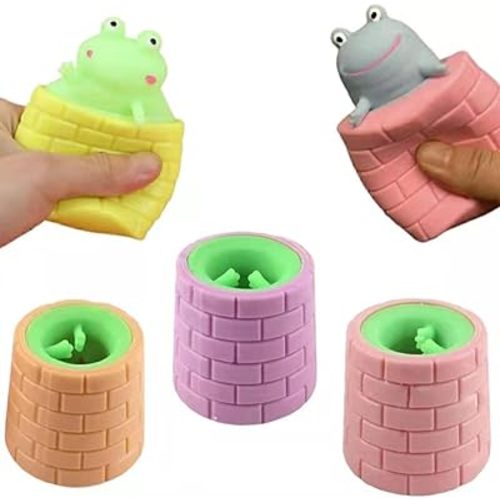 Fidget Toys Squishy Toys Stress Toy for Adults Stress Anxiety Relief Frog Cup Squeeze Toys for Kids Decompression Sensory Squishes Toy Stress Reliever Small Surprise Color Random Squish Gifts 3 PCS
