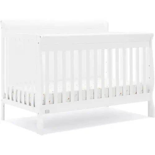 Delta Children Simmons Kids Carter 6-in-1 Convertible Crib - Greenguard Gold Certified, Bianca White