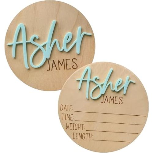 Double-Sided Personalized Newborn Baby Birth Announcement Sign for Hospital