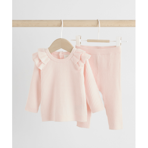 Light Pink Baby Knitted Jumper and Leggings Set 2 Piece
