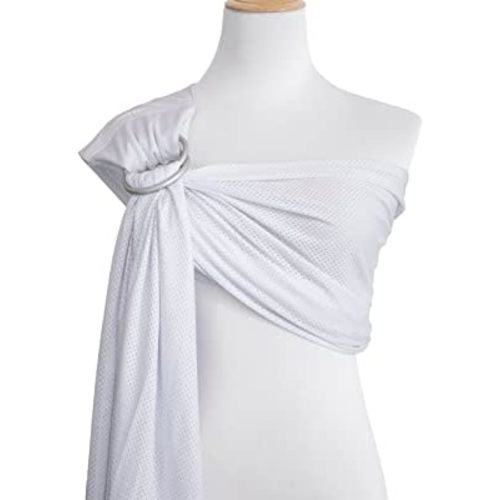 Baby Water Ring Sling Carrier | Lightweight Breathable Mesh Baby Wrap for Infant, Newborn, Kids and Toddlers | Perfect for Summer, Swimming, Pool, Beach | Great for Dad Too White
