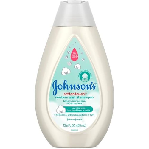 Johnsons Baby Cotton Touch Newborn Wash & Shampoo 13.6 Ounce (400ml) (6 Pack)
